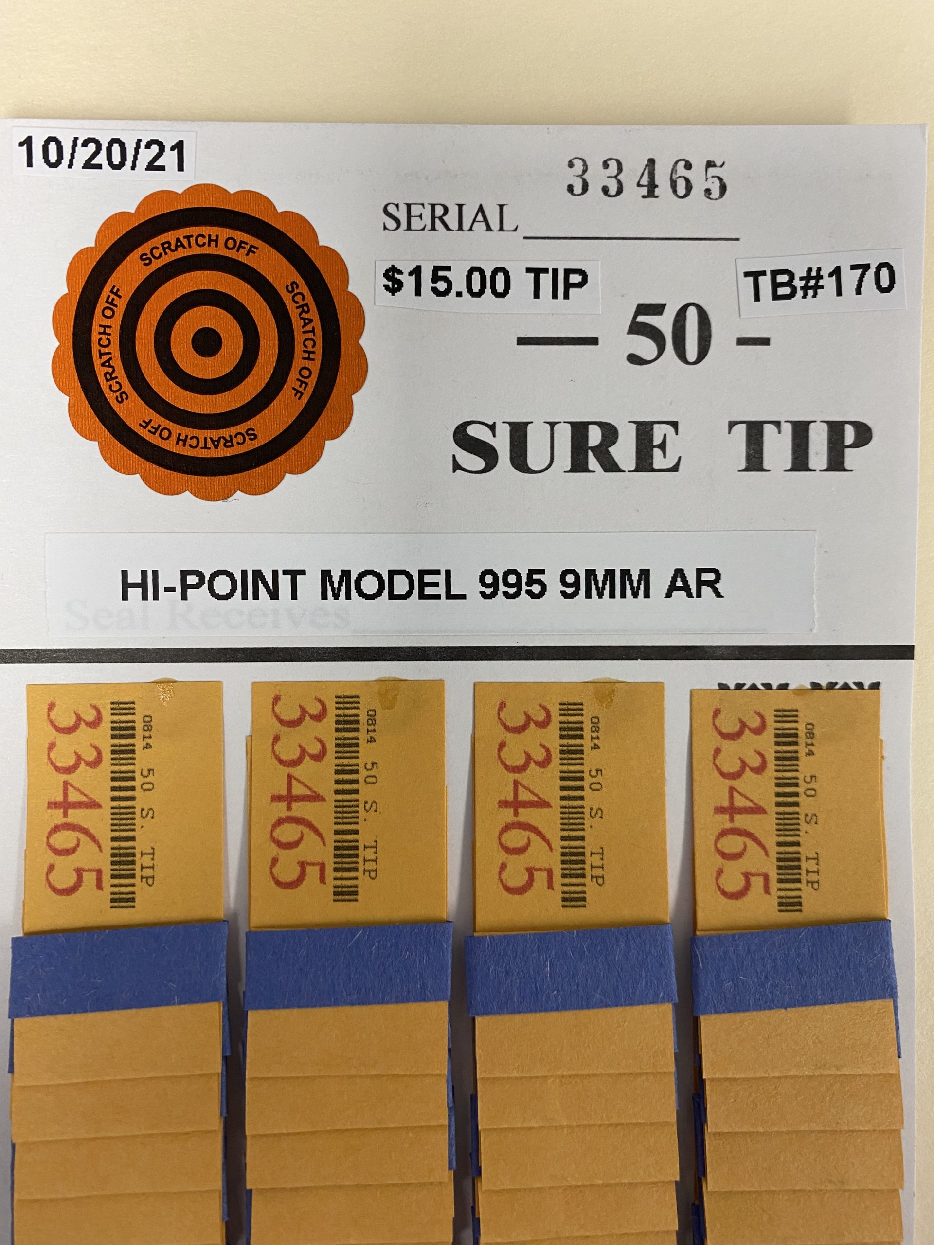 RAFFLE #170-33465 HI-POINT MODEL 995 9MM AR W/ TRUGLO OPTICS (50 chances @ $15.00 ea.) - Image 2